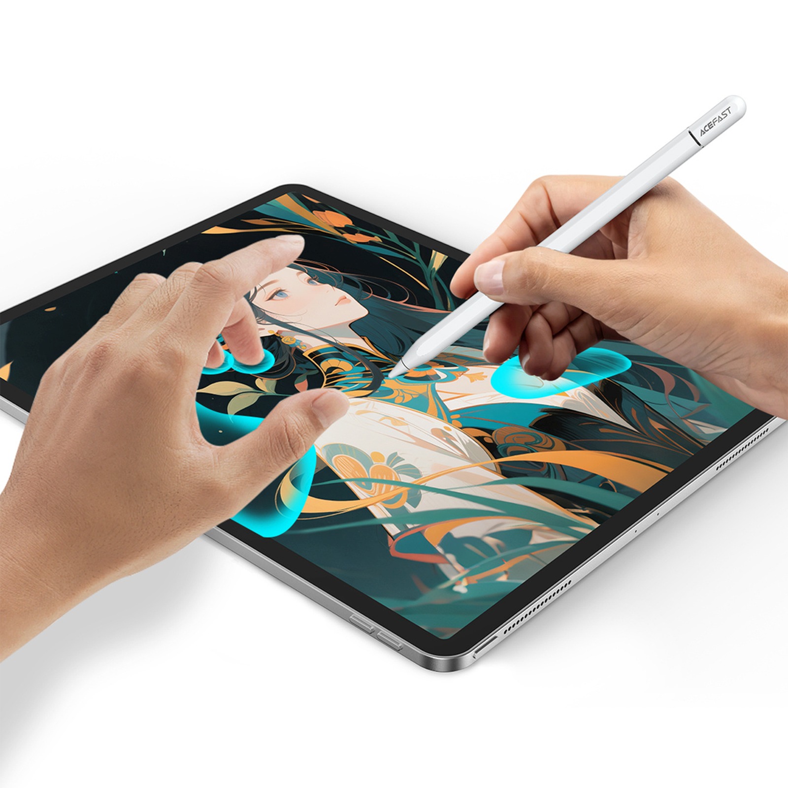 Kapacitinis „ipad“ Rašiklis Su Belaidžio įkrovimo Funkcija Ir 2 Antgaliais V3 – Baltas