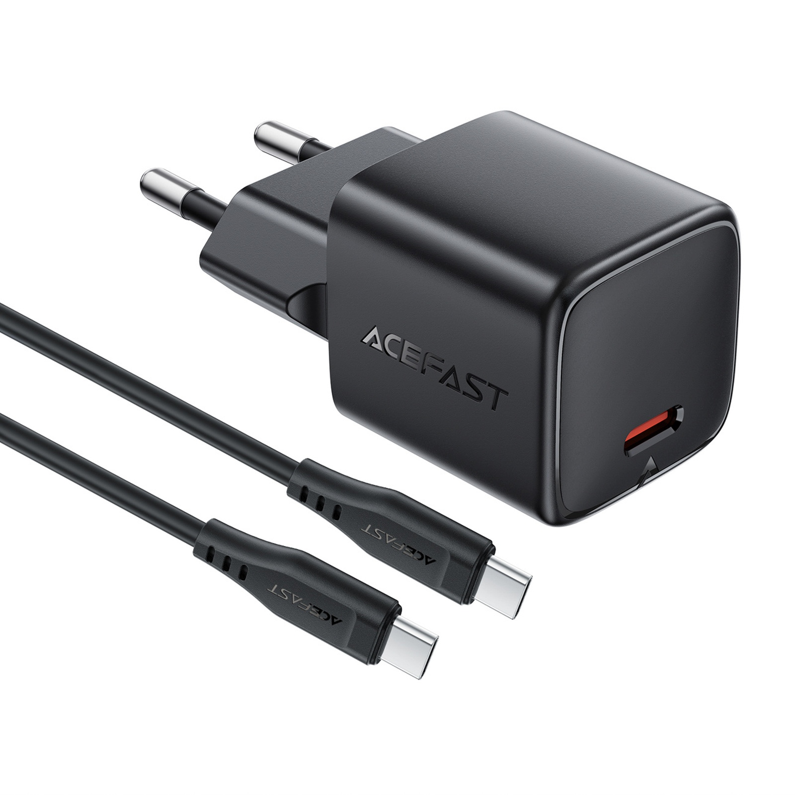 30 W Gan Usb-c Tinklinis įkroviklis Su 1,2 M Usb-c – Lightning Kabeliu – Juodos Spalvos