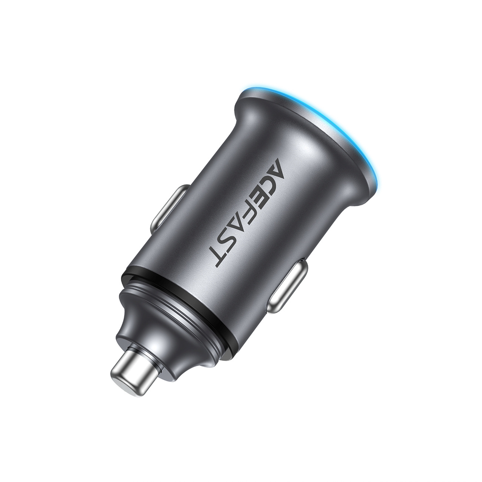 Automobilinis Usb-a Ir Usb-c įkroviklis, 65 W – Pilkos Spalvos