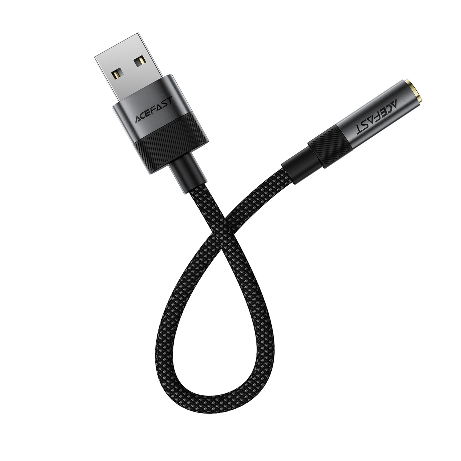 Usb-a – 3,5 Mm Mini Jack Adapteris – Juodas