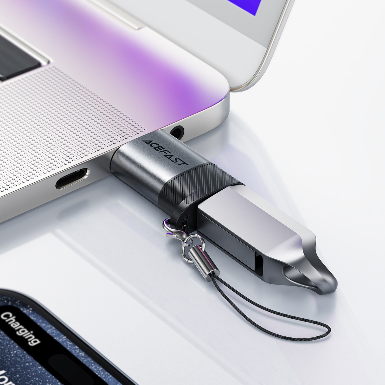 Usb-c – Usb-a Jungties Adapteris – Pilkos Spalvos