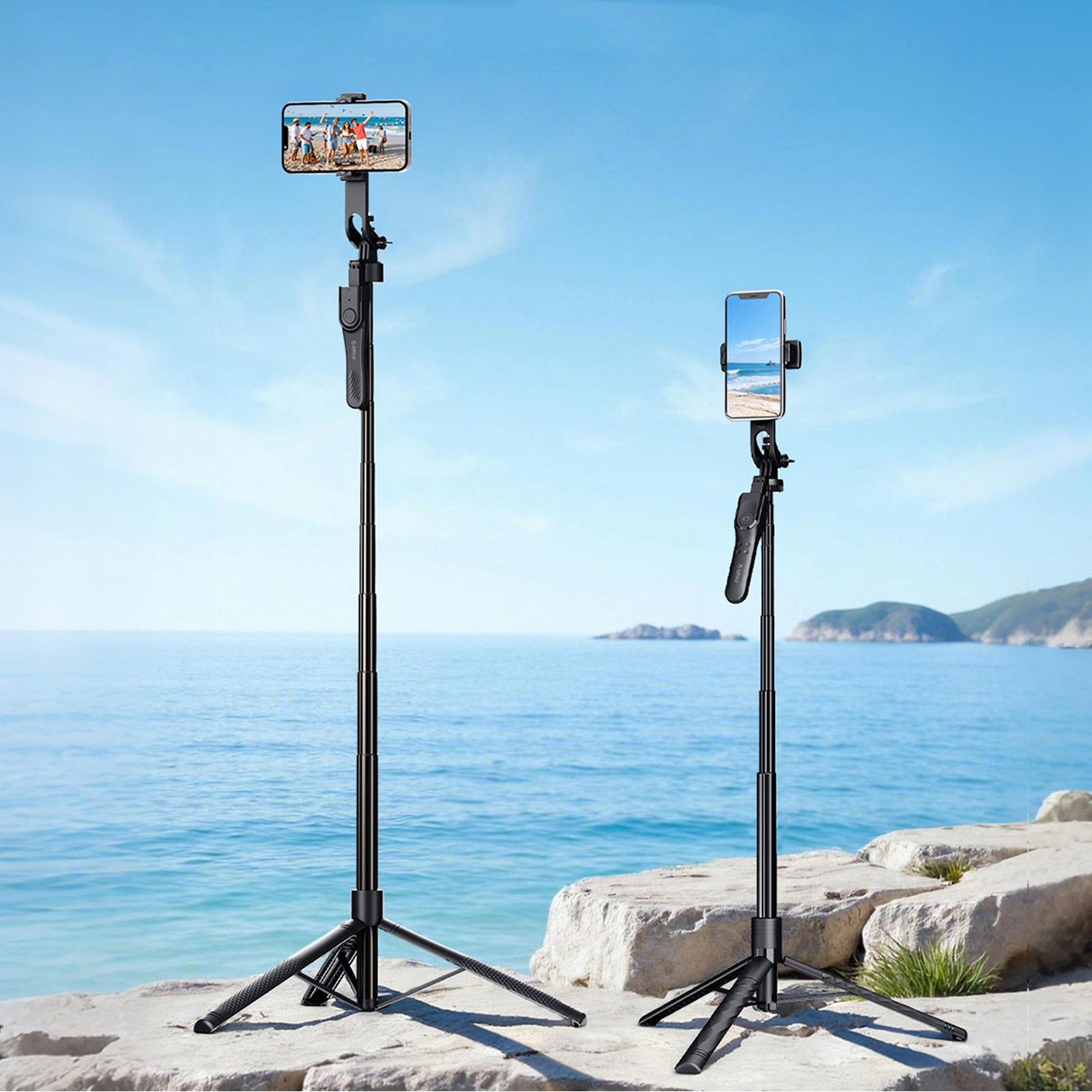 „selfie“ Lazdos Trikojis 1/4'' Telefonui, Kamerai Ar Fotoaparatui Su 360° Pasukimu Ir „bluetooth“ – Juodas