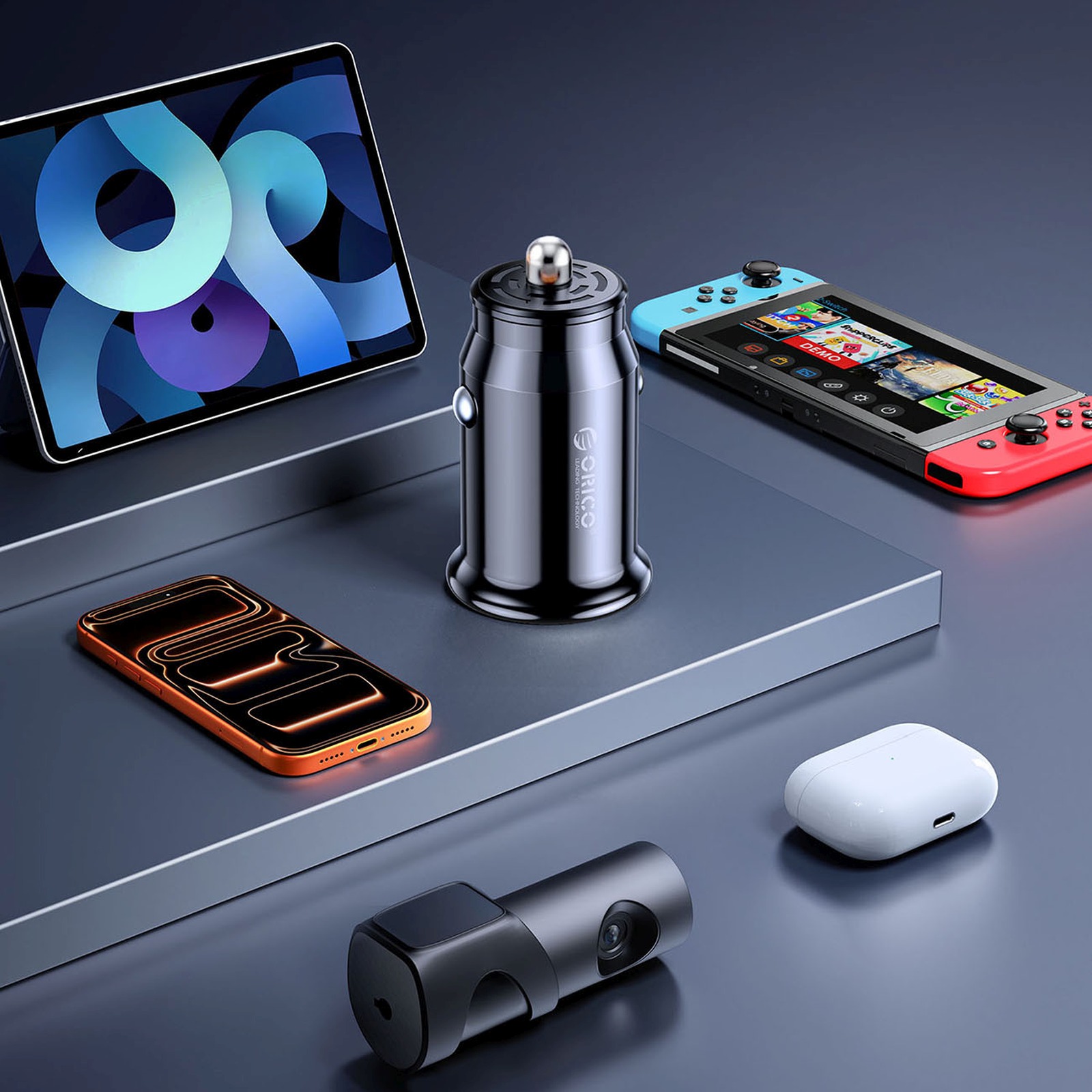 Automobilinis įkroviklis Usb-c / Usb-a 30 W – Juodas
