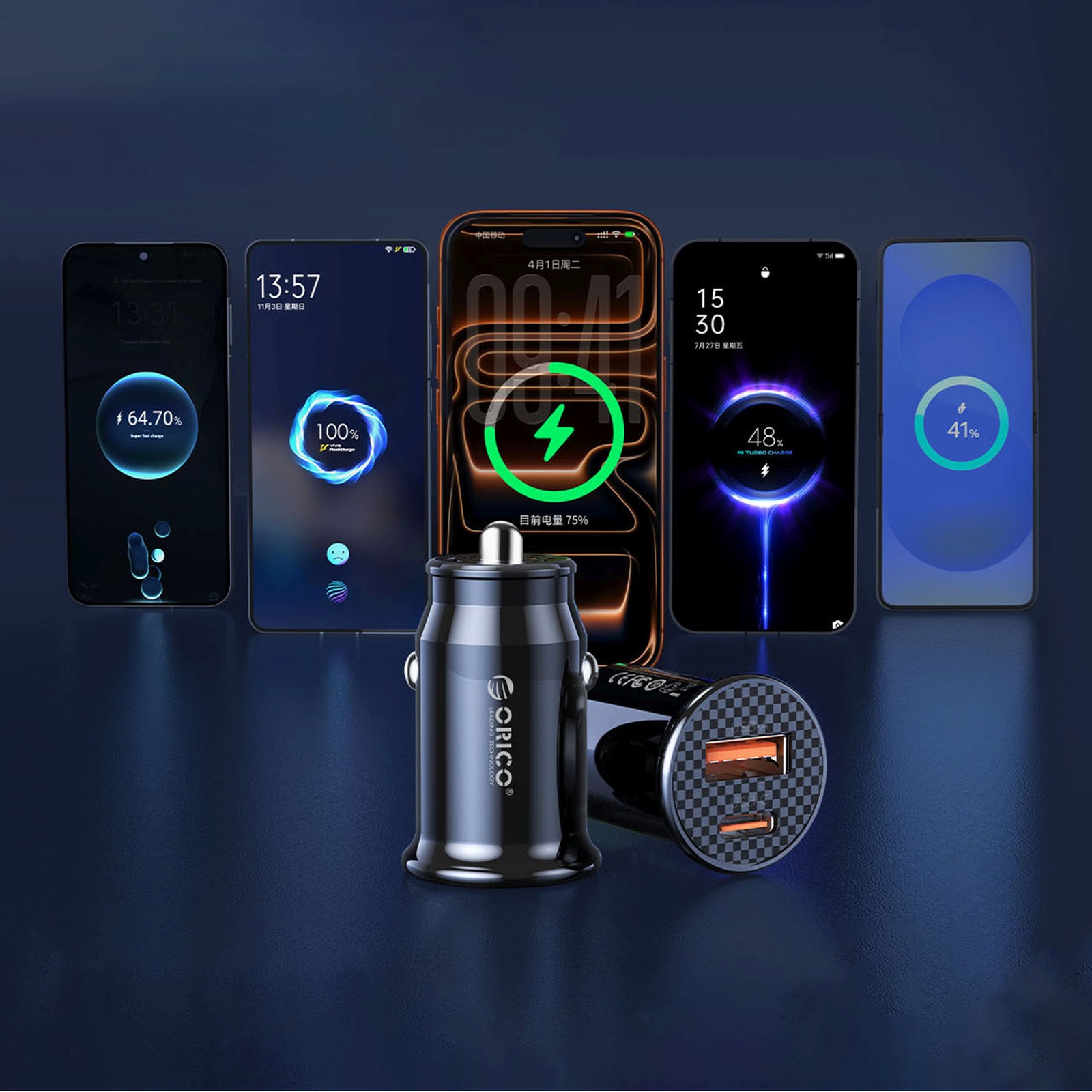 Automobilinis įkroviklis Usb-c / Usb-a 30 W – Juodas