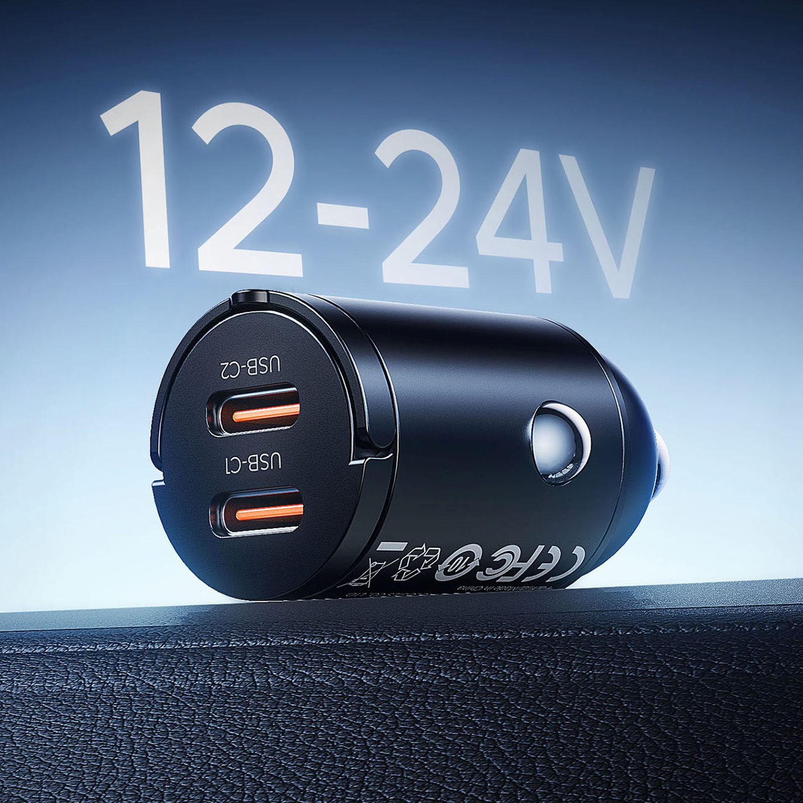 30 W Usb-c Automobilinis įkroviklis – Juodas