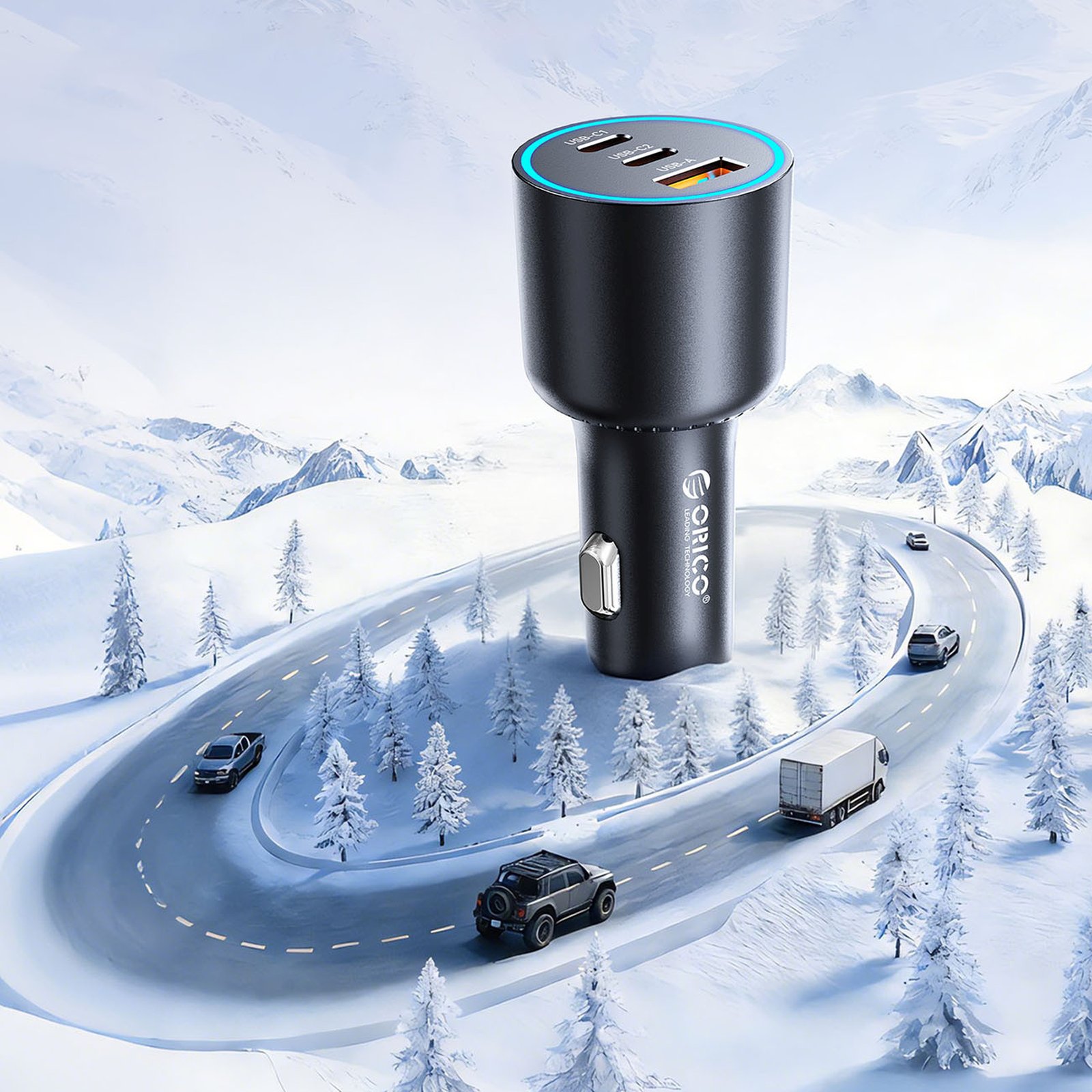 Automobilinis Usb-a Ir Usb-c įkroviklis, 165 W – Juodas