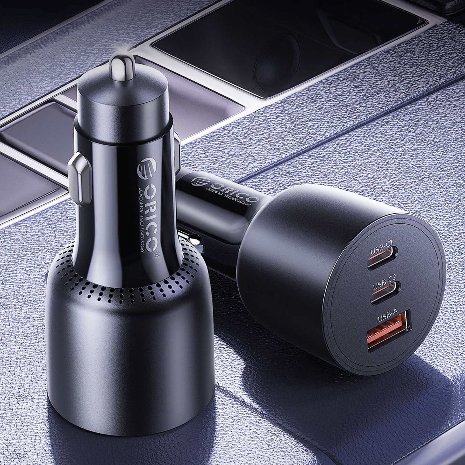 Automobilinis įkroviklis Usb-c / Usb-a, 165 W – Juodas