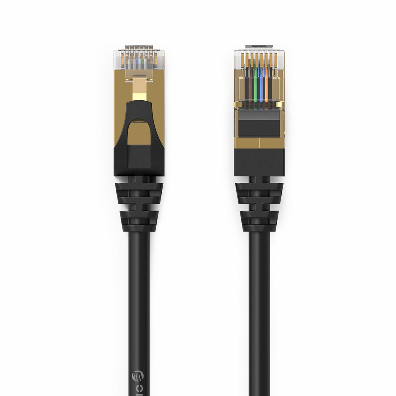 Apvalus Internetinis Lan Cat7 10 Gbps Rj45 Tinklo Kabelis, 0,5 M – Juodas