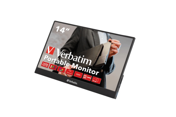 Verbatim 49590 Nešiojamas monitorius LIGHT 14'' IPS FHD 1920x1080 6ms 250cd/m2 60Hz, Juoda