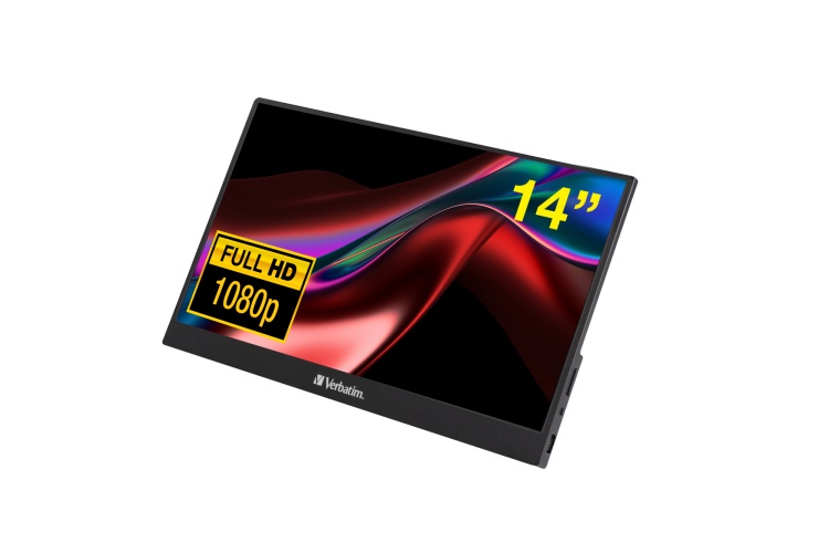 Verbatim 49590 Nešiojamas monitorius LIGHT 14'' IPS FHD 1920x1080 6ms 250cd/m2 60Hz, Juoda