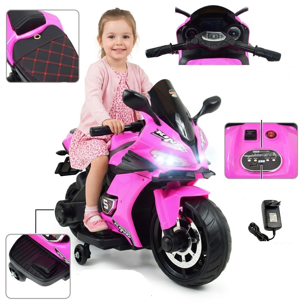 „super“ Vaikiškas Lenktyninis Motociklas „king“ Su Akumuliatoriumi / Ogz602