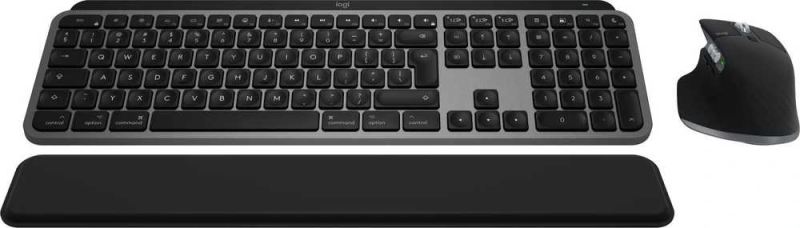 Logitech MX Keys S Combo for Mac Belaidė klaviatūra ir pelė + Atrama riešui, US Int, Space Gray