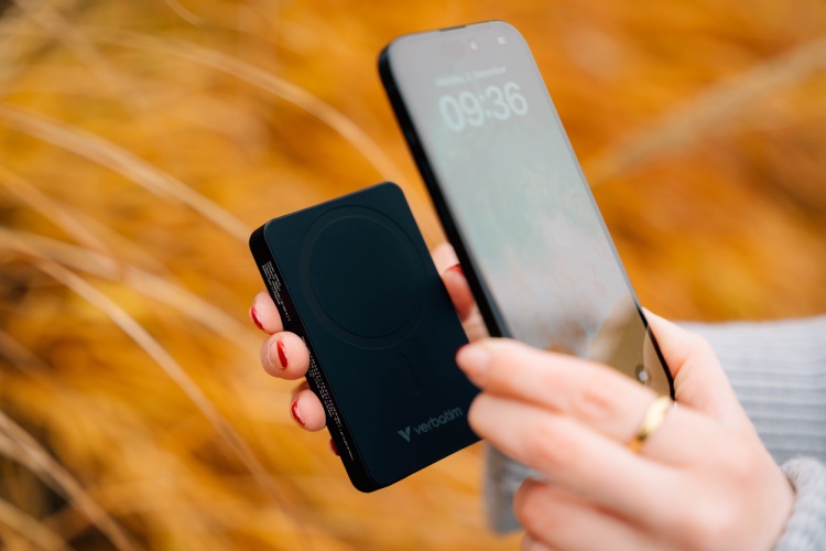 Verbatim 32227 Charge 'n' Go Essentials Magnetic Wireless Išorinė baterija Power Bank 10000mAh Juoda