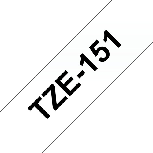 Brother TZe-151 (TZe151) Laminuota ženklinimo juostelė 24mm 8m, Black on Clear