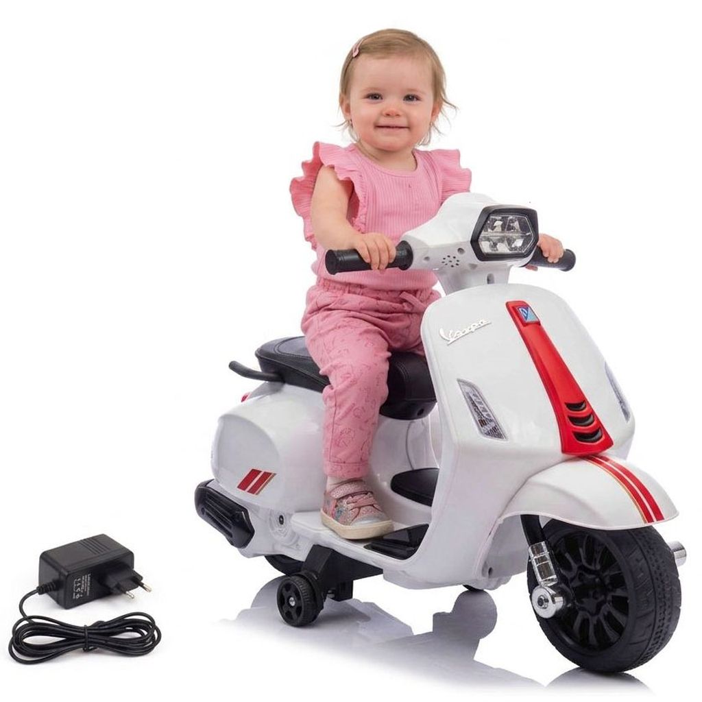 Pirmasis „vespa“ Akumuliatorinis Motoroleris Vaikams, Licencijuotas