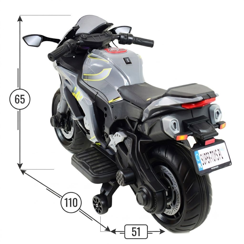 Didysis Lenktyninis Motociklas Turi Akumuliatorių, Minkštus Ratus, Minkštą Sėdynę / Ozb909