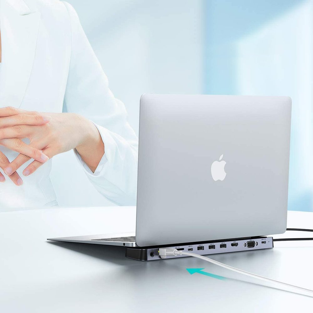 Usb Type-c 11-in-1 Doko Stotis Su Maitinimo Adapteriu, 100 W Pd, Pilka