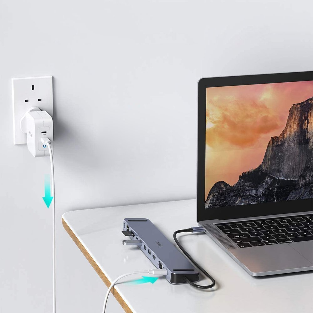Usb Type-c 11-in-1 Doko Stotis Su Maitinimo Adapteriu, 100 W Pd, Pilka