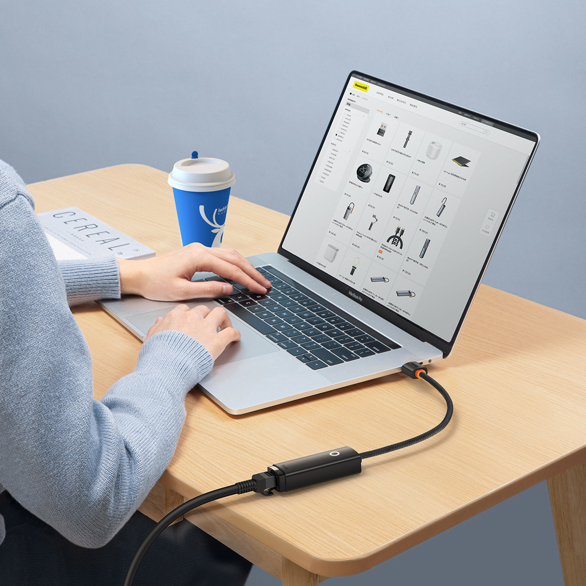 Išorinė Usb-c Rj-45 Tinklo Plokštė, 1 Gbps, 1000 Mbps, Juoda