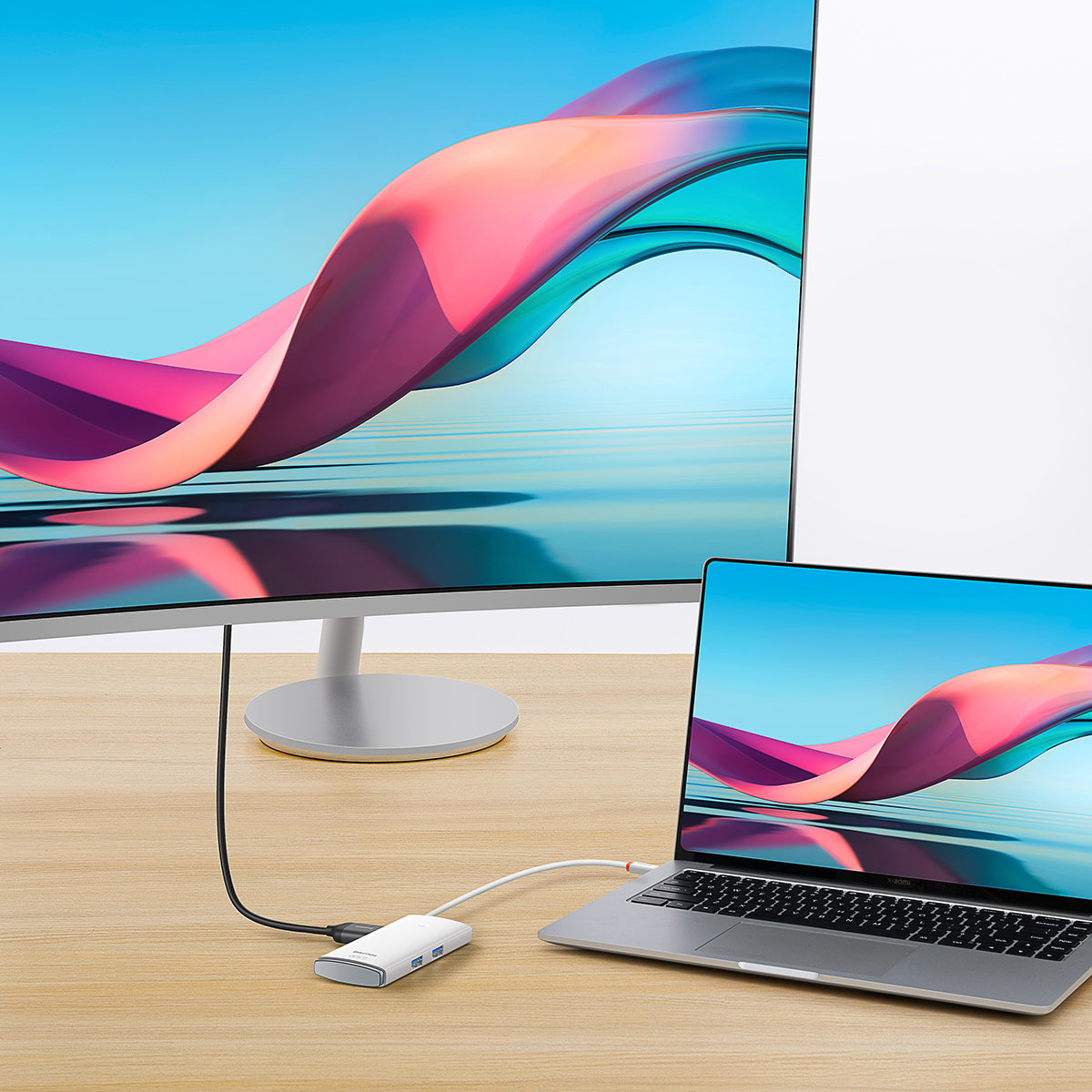 Daugiafunkcinis „hub Lite Series“ Usb-c 2x Usb Pd Hdmi Sd/tf, Baltas