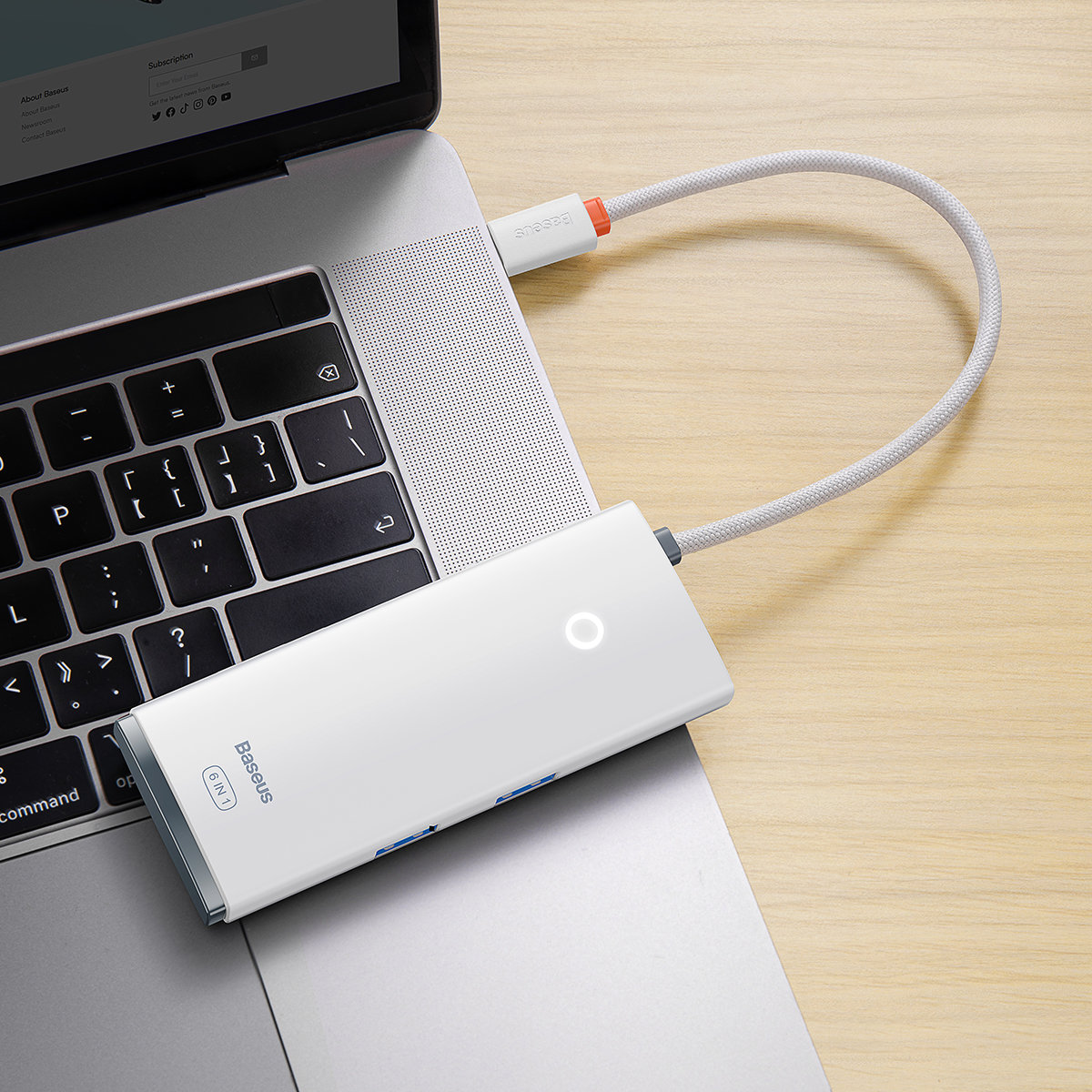 Daugiafunkcinis „hub Lite Series“ Usb-c 2x Usb Pd Hdmi Sd/tf, Baltas