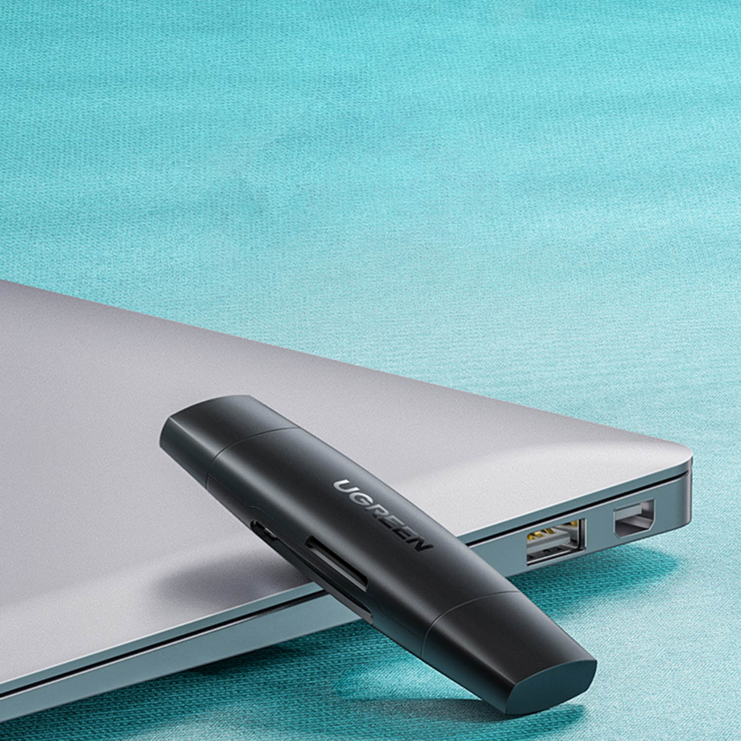 Adapteris Su 2 Jungtimis: Usb-a Ir Usb-c, Sd Ir Micro Sd Kortelių Skaitytuvas, Juodos Spalvos