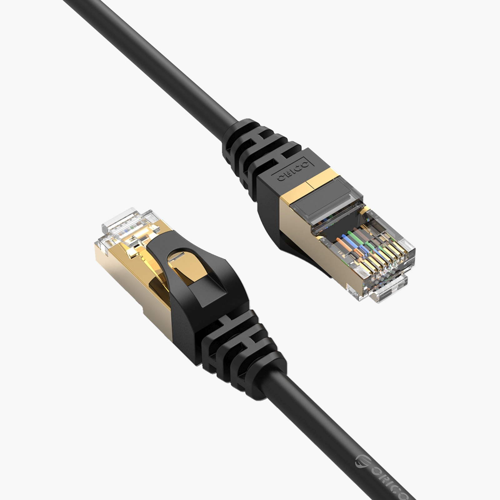 Apvalus Internetinis Lan Cat7 10 Gbps Rj45 Tinklo Kabelis, 3 M – Juodas