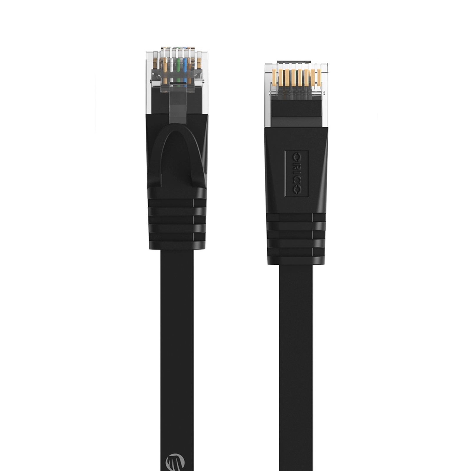 Plokščias Ethernet Cat7 10 Gbps Rj45 Lan Interneto Kabelis, 1 M – Juodas
