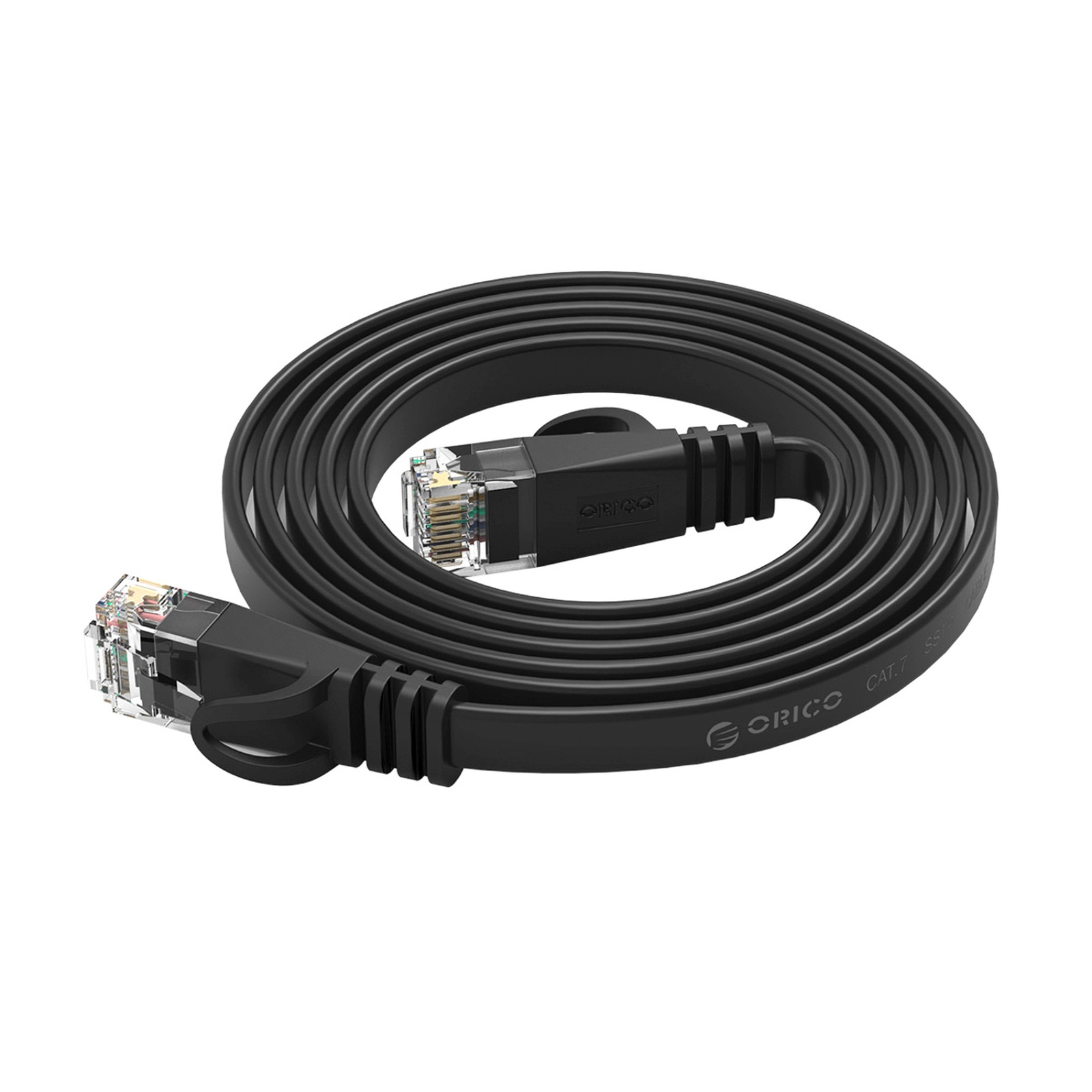 Plokščias Ethernet Cat7 10 Gbps Rj45 Lan Interneto Kabelis, 1 M – Juodas