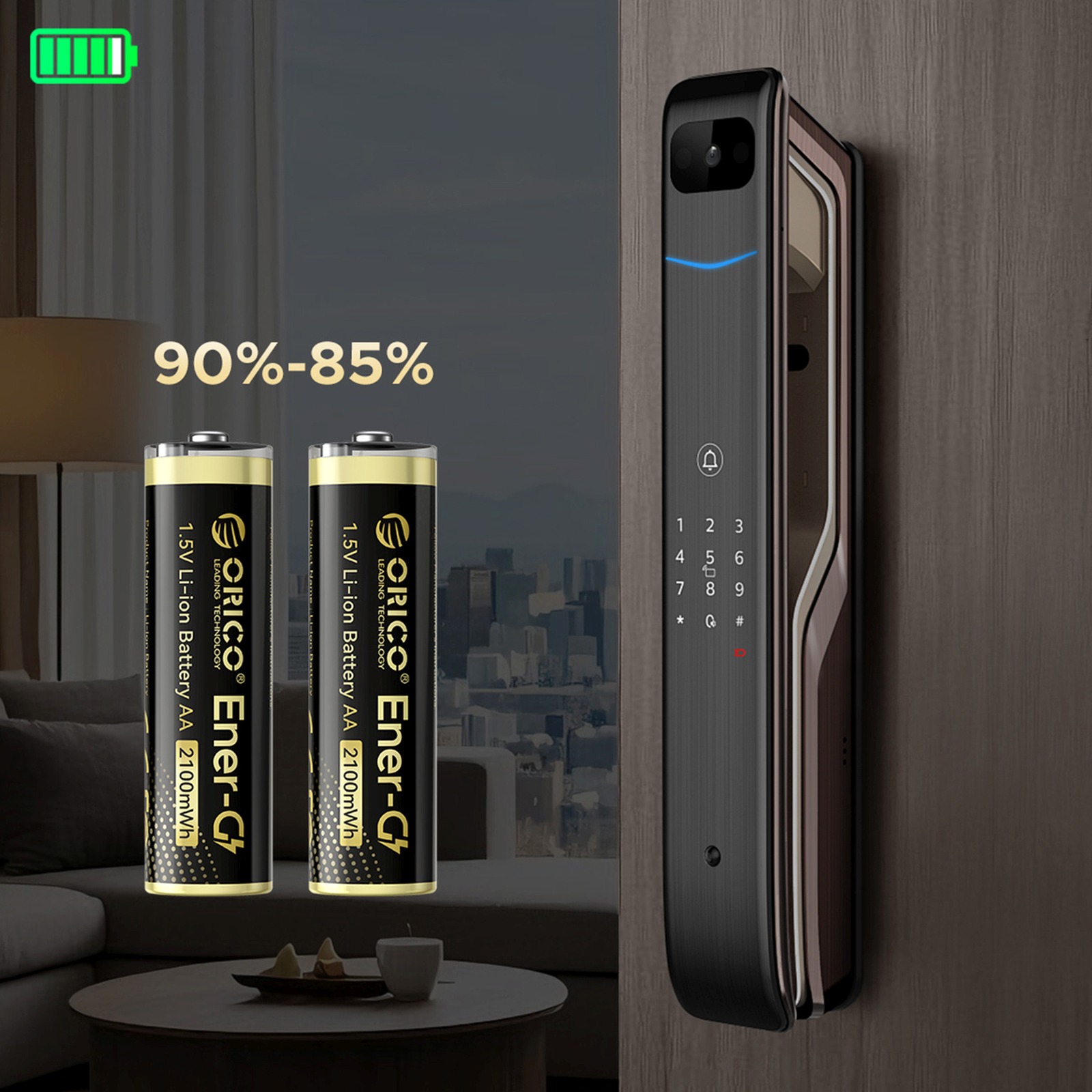 Ličio Baterija Aa 1,5 V 2100 Mwh Su Usb-c Jungtimi Ir įkrovimo Kabeliu – 2 Vnt.