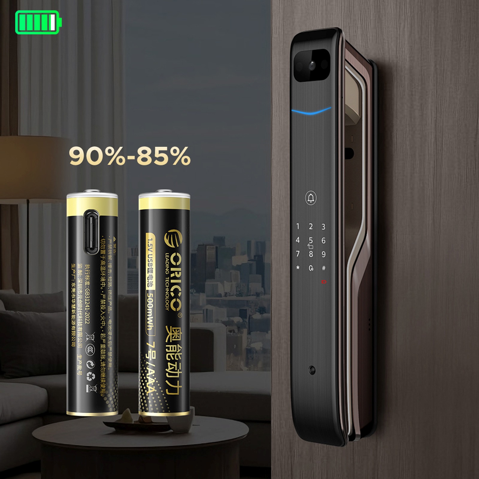 Ličio Baterija Aaa 1,5 V 500 Mwh Usb-c – 2 Vnt.