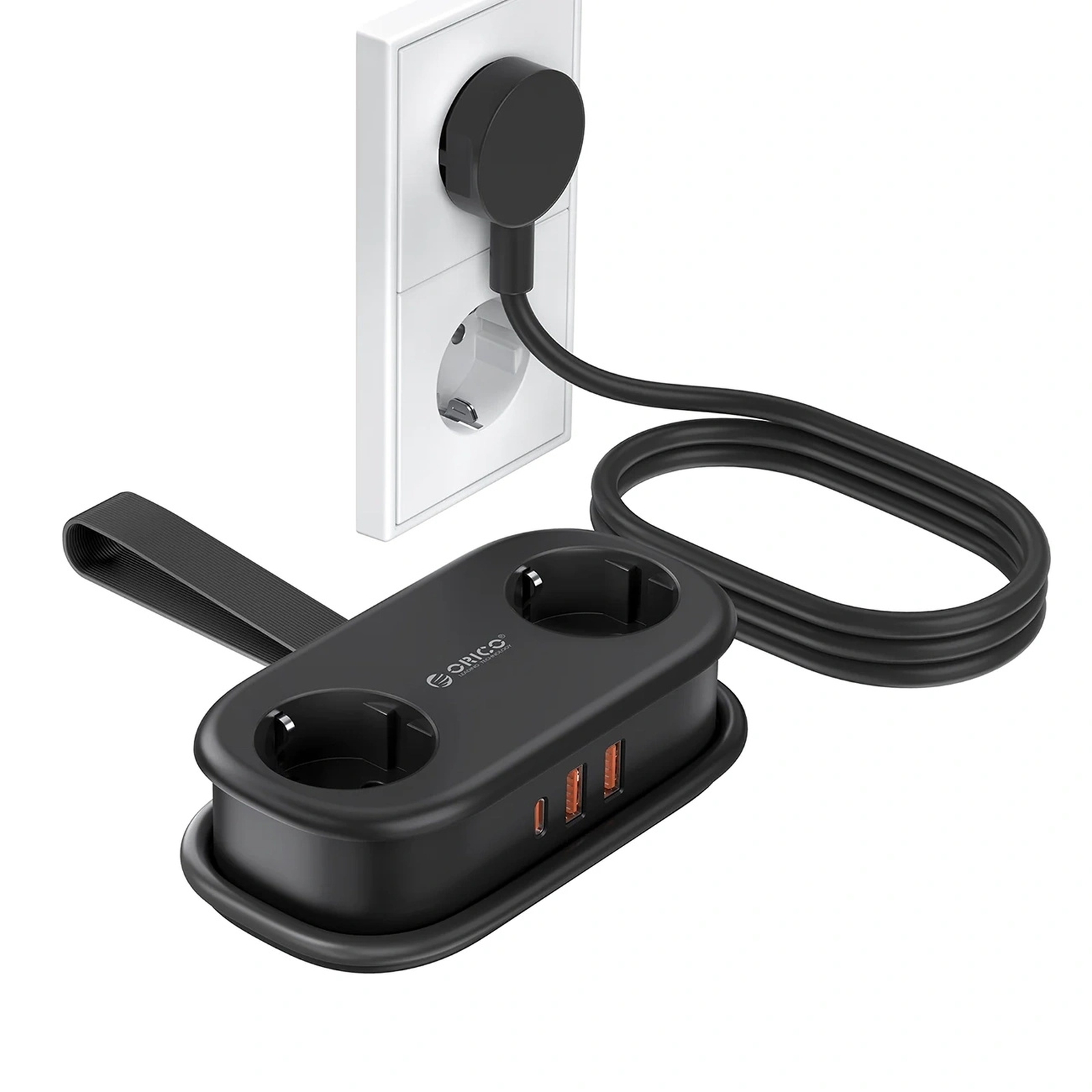 5-in-1 Maitinimo Juosta Ac Usb-a Usb-c Gan 20 W – Juoda
