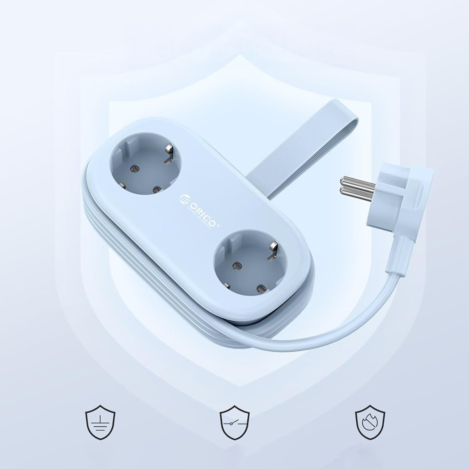 6-in-1 Maitinimo Juosta Ac Usb-a Usb-c Gan 65 W – Mėlyna