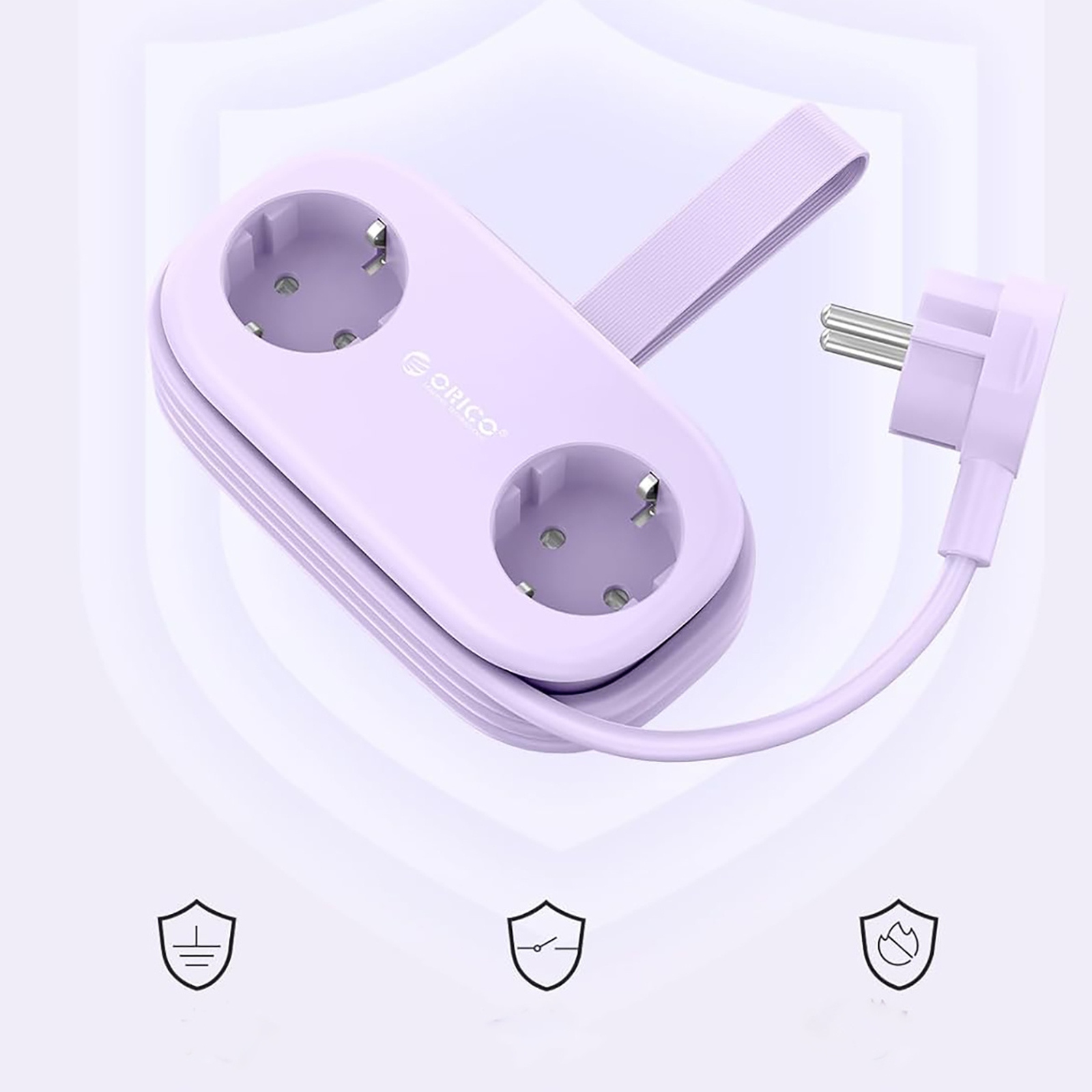 6-in-1 Maitinimo Juosta Ac Usb-a Usb-c Gan 65 W – Violetinė