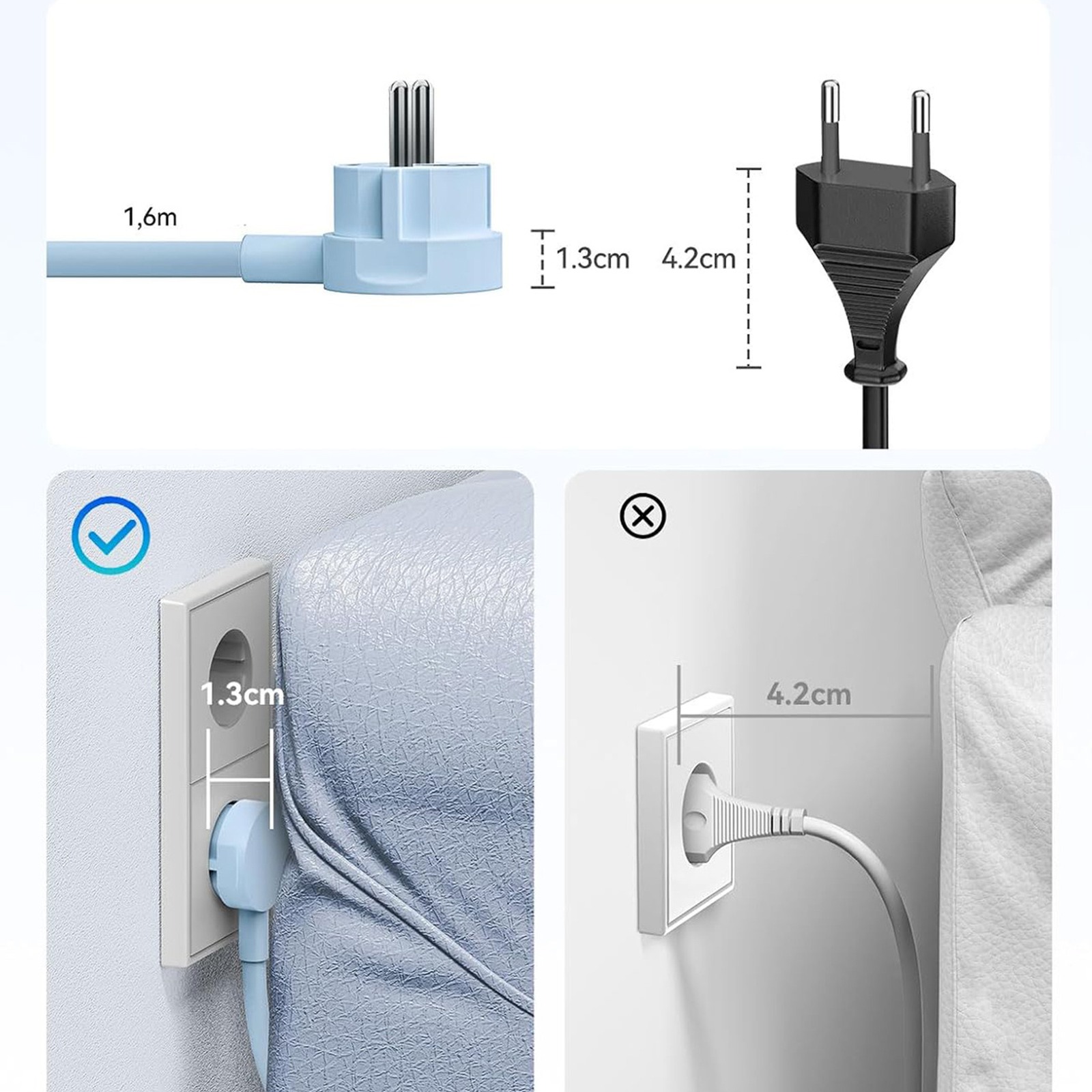 6-in-1 Maitinimo Juosta Ac Usb-a Usb-c 25 W – Mėlyna