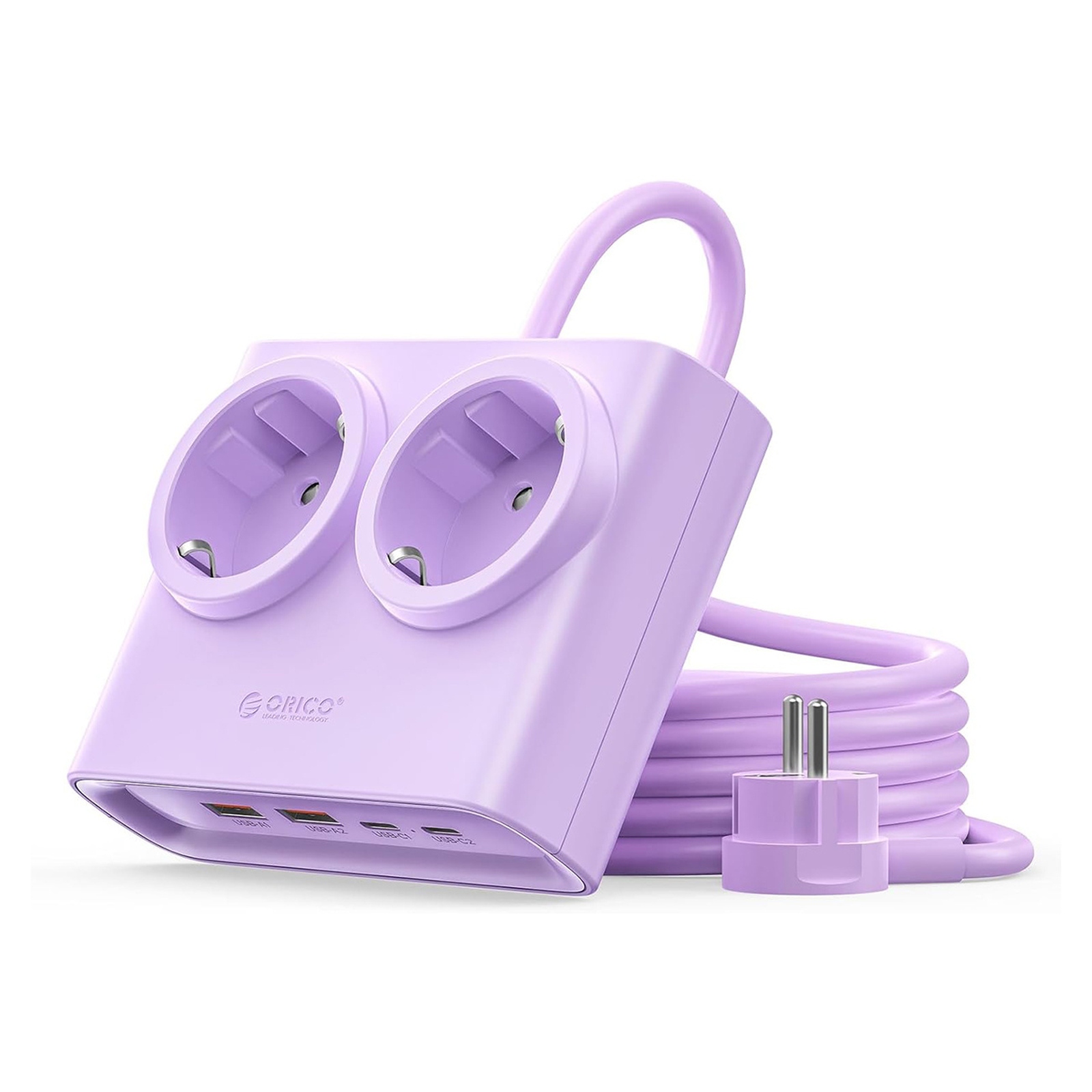 6-in-1 Maitinimo Juosta Ac Usb-a Usb-c 25 W – Violetinė