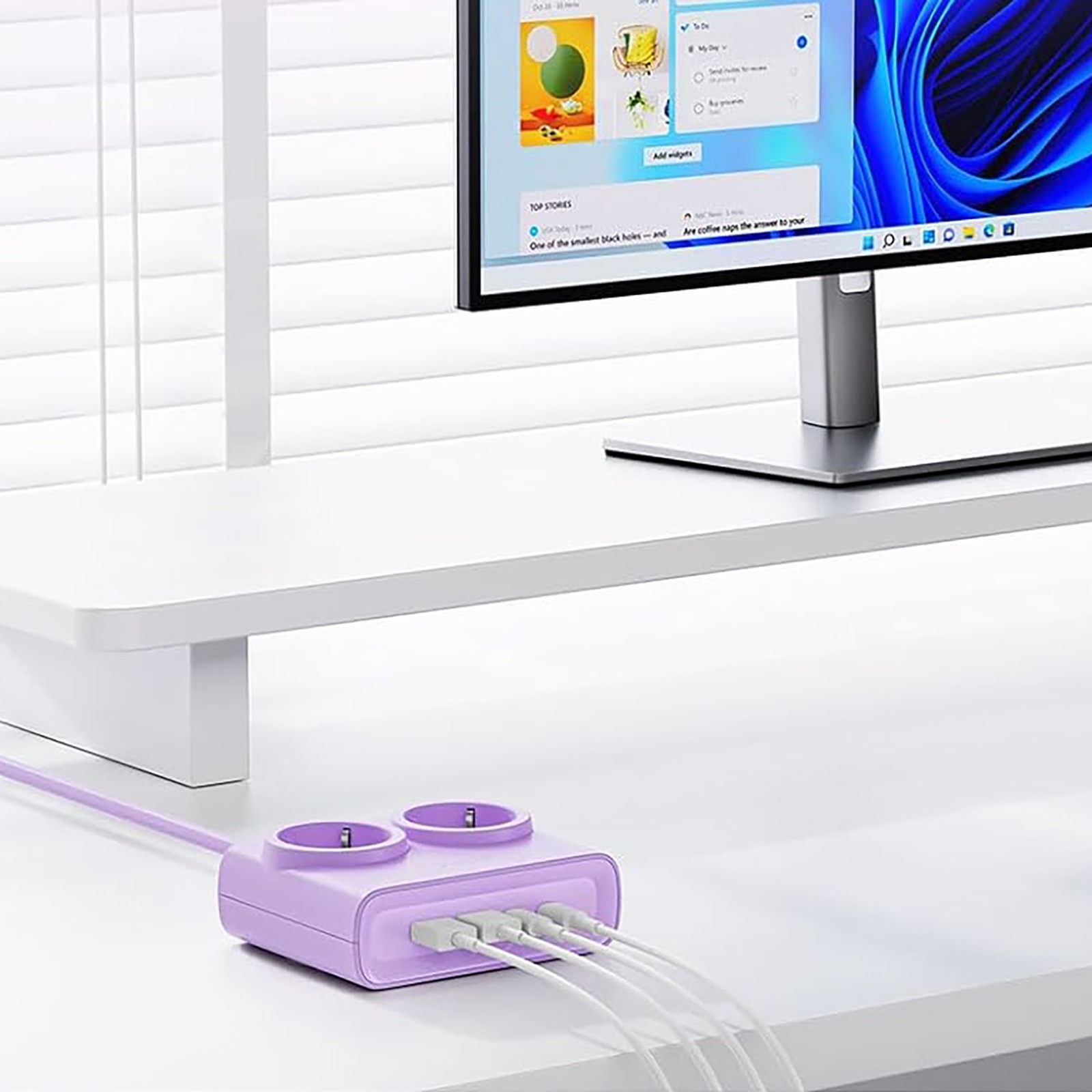 6-in-1 Maitinimo Juosta Ac Usb-a Usb-c 25 W – Violetinė