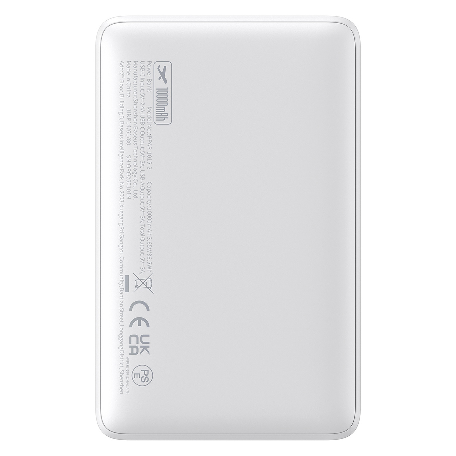 „enerfill Fp11“ 10000 Mah 15 W Išorinis Akumuliatorius Su 30 Cm Usb-c Laidu – Baltas