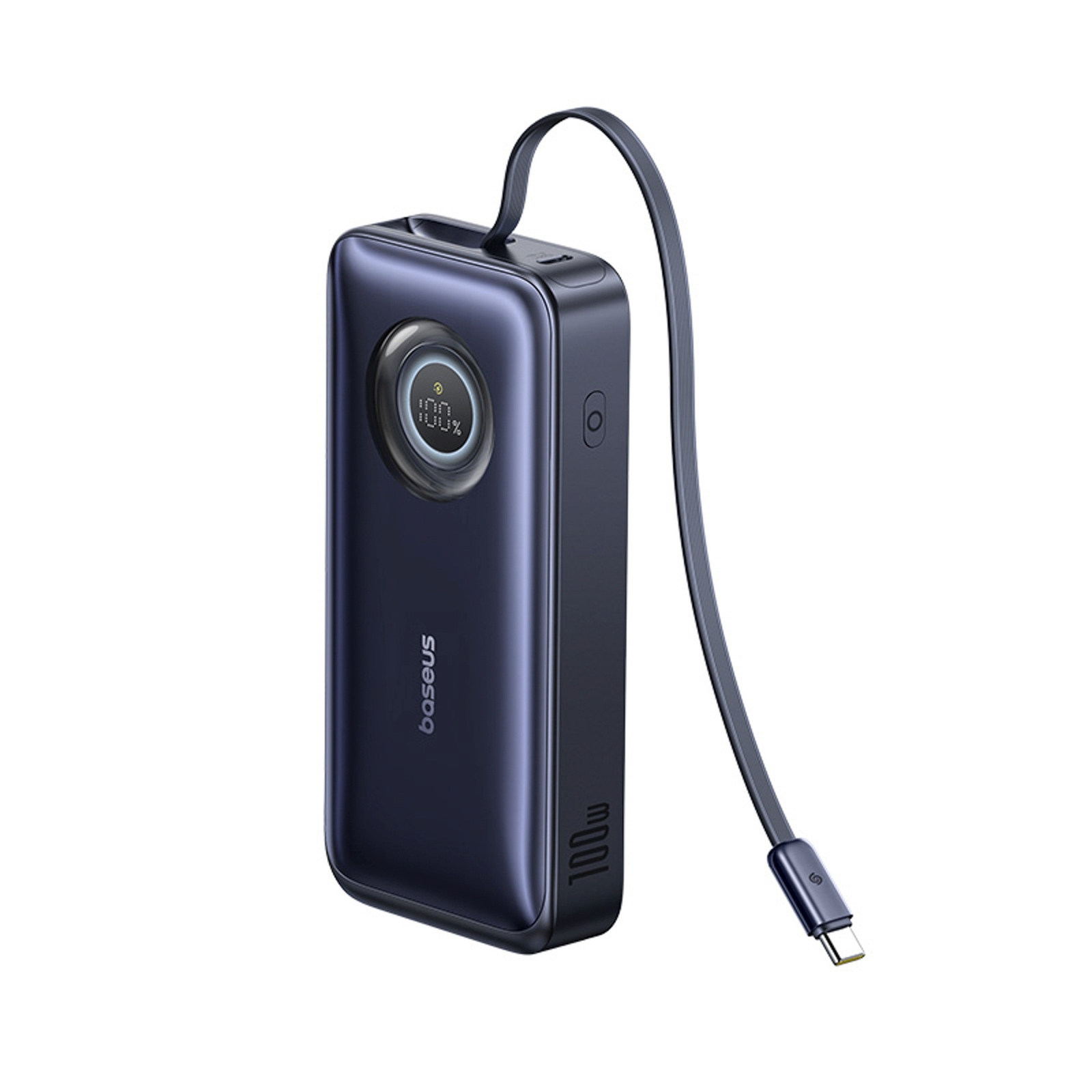20000 Mah, 100 W Išorinis Akumuliatorius Su Suskleidžiamais Usb-c Kabeliais – Juodas