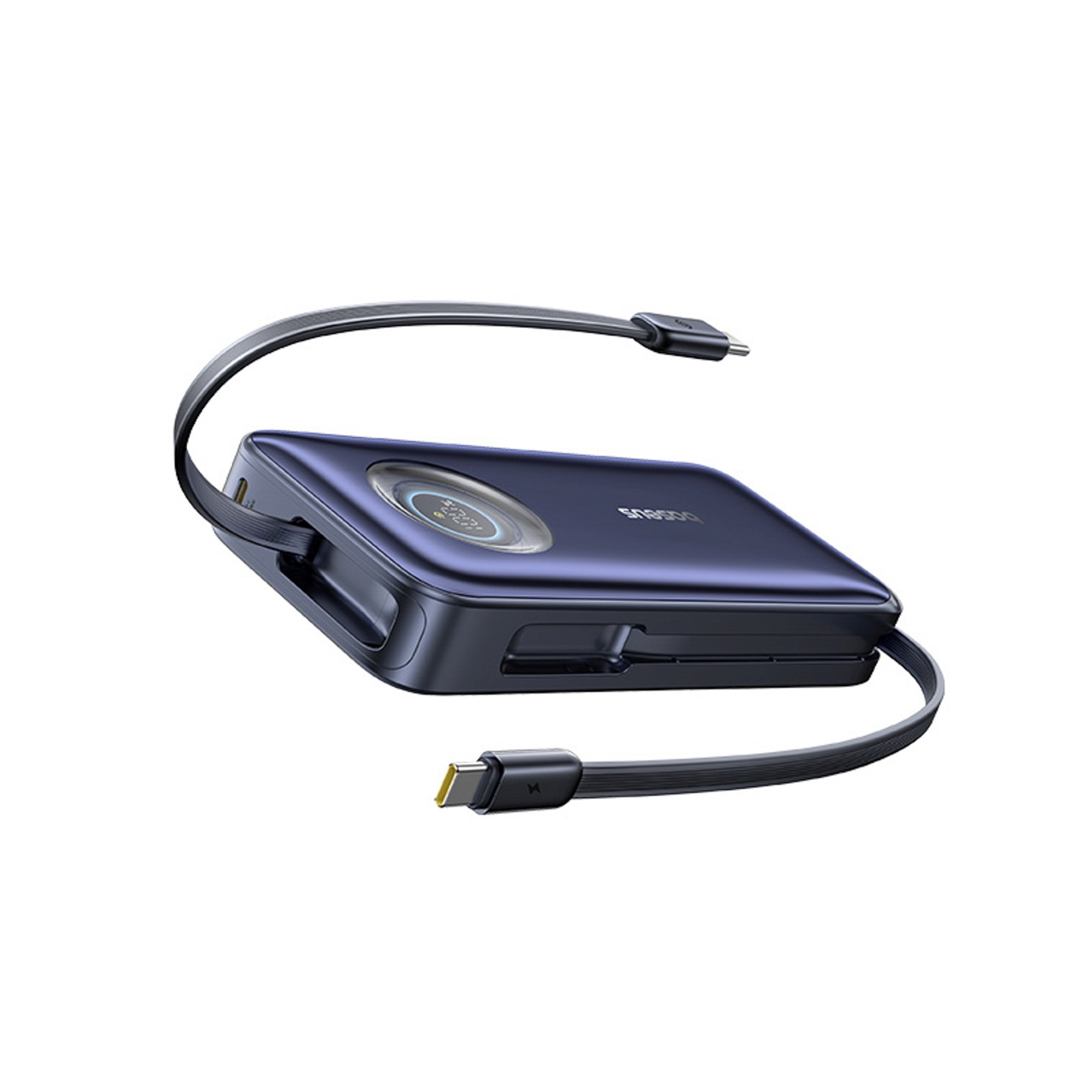 20000 Mah, 100 W Išorinis Akumuliatorius Su Suskleidžiamais Usb-c Kabeliais – Juodas