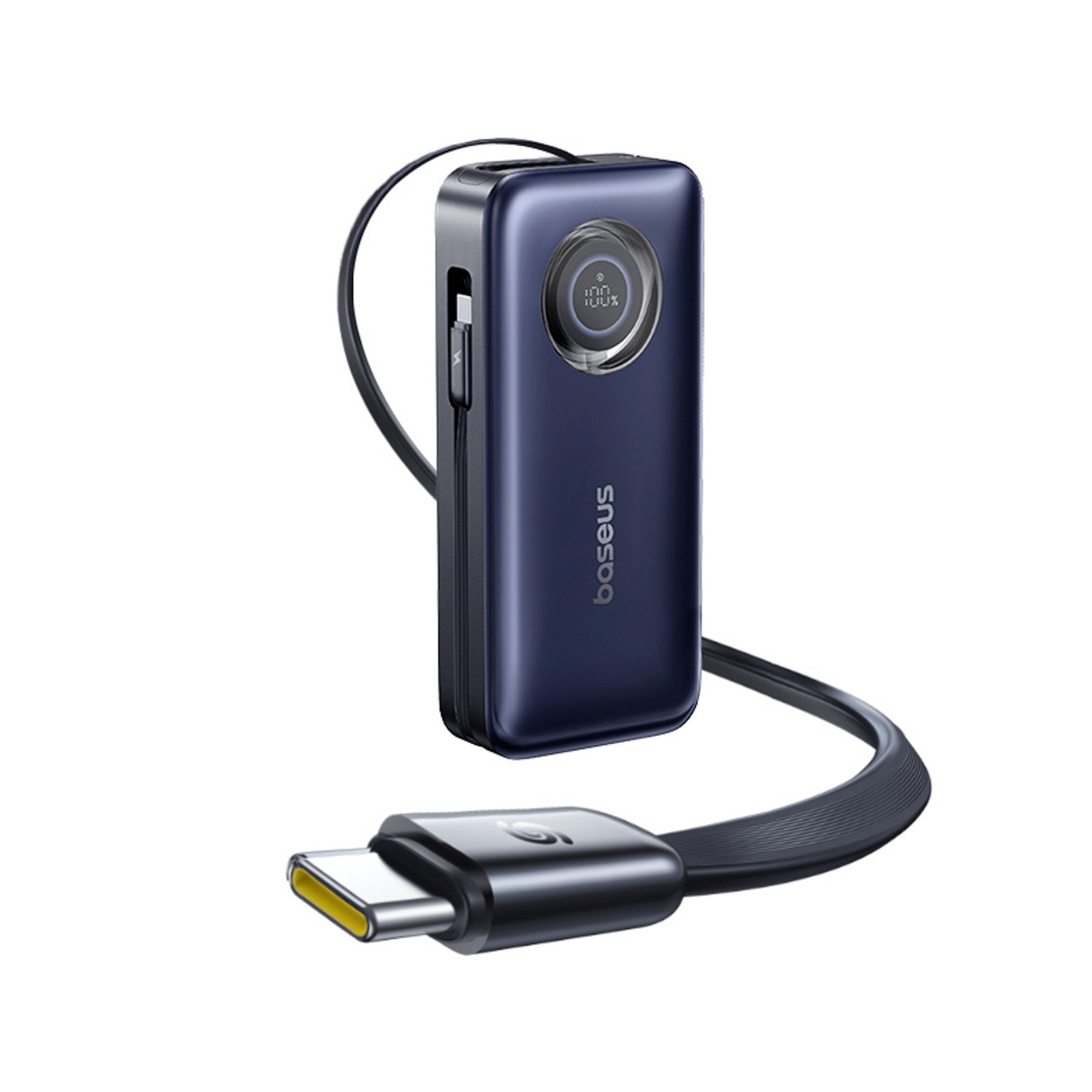 20000 Mah, 100 W Išorinis Akumuliatorius Su Suskleidžiamais Usb-c Kabeliais – Juodas
