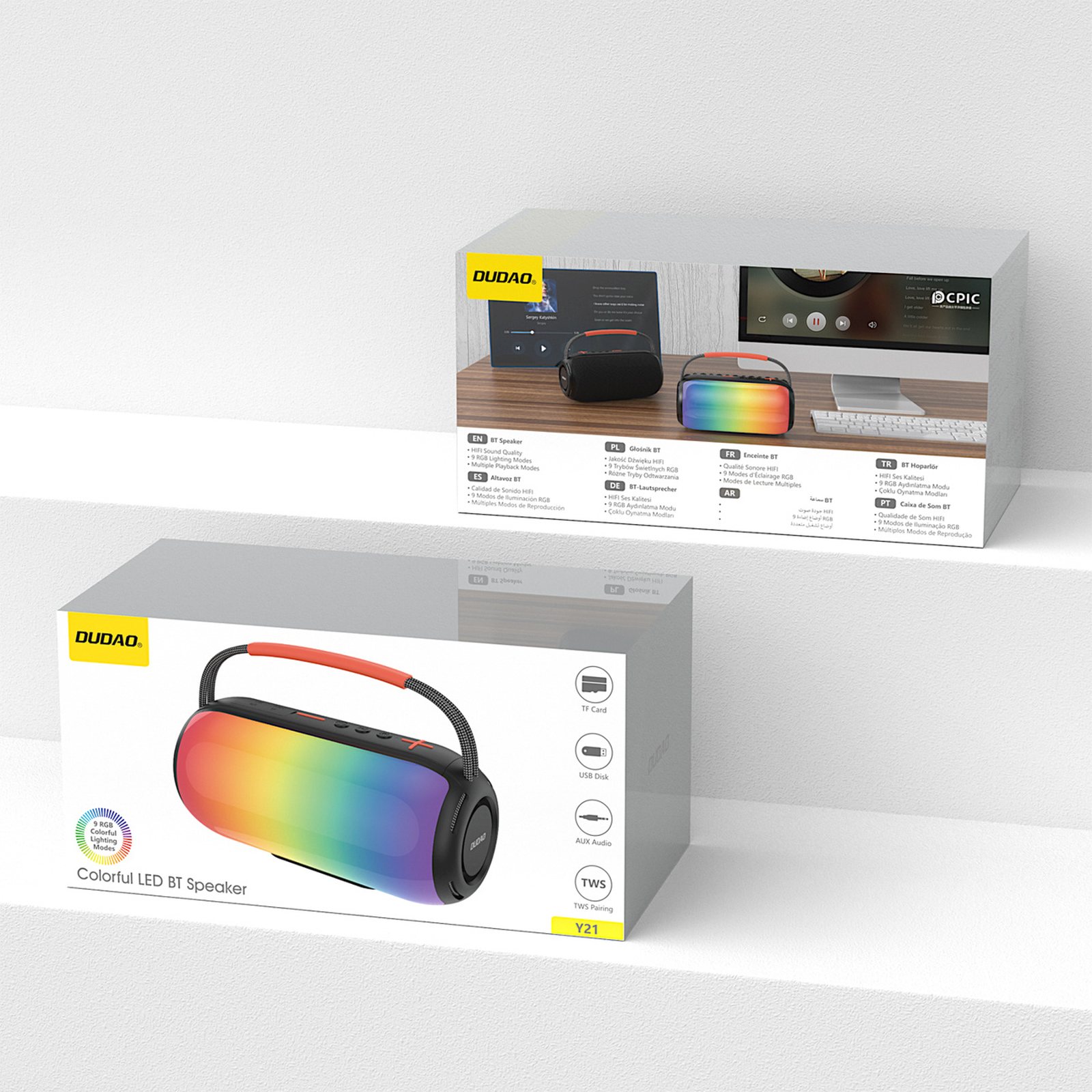 Belaidis Garsiakalbis Su Rgb Apšvietimu Ir Laikikliu, Palaikantis „bluetooth“ – Juodas
