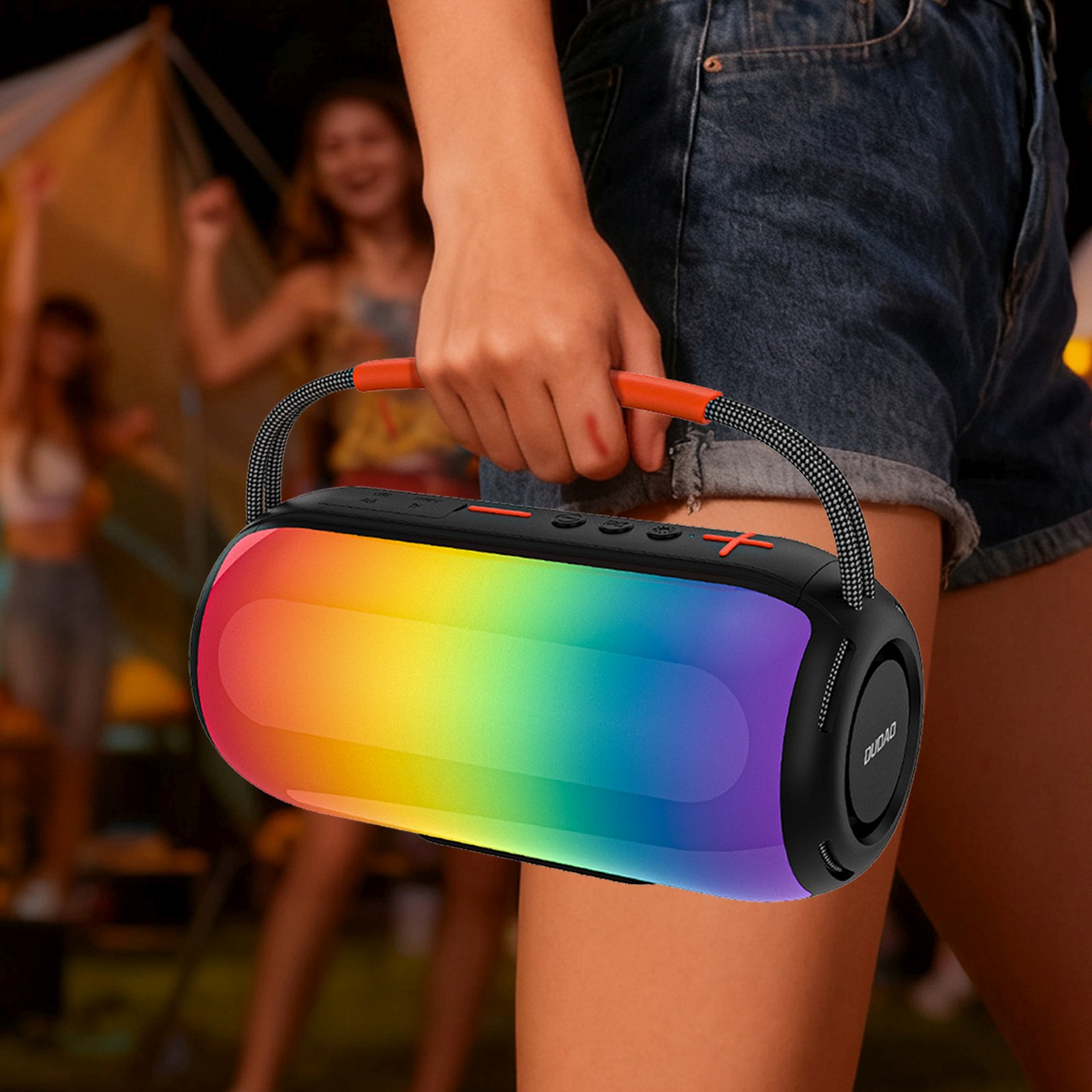 Belaidis Garsiakalbis Su Rgb Apšvietimu Ir Laikikliu, Palaikantis „bluetooth“ – Juodas