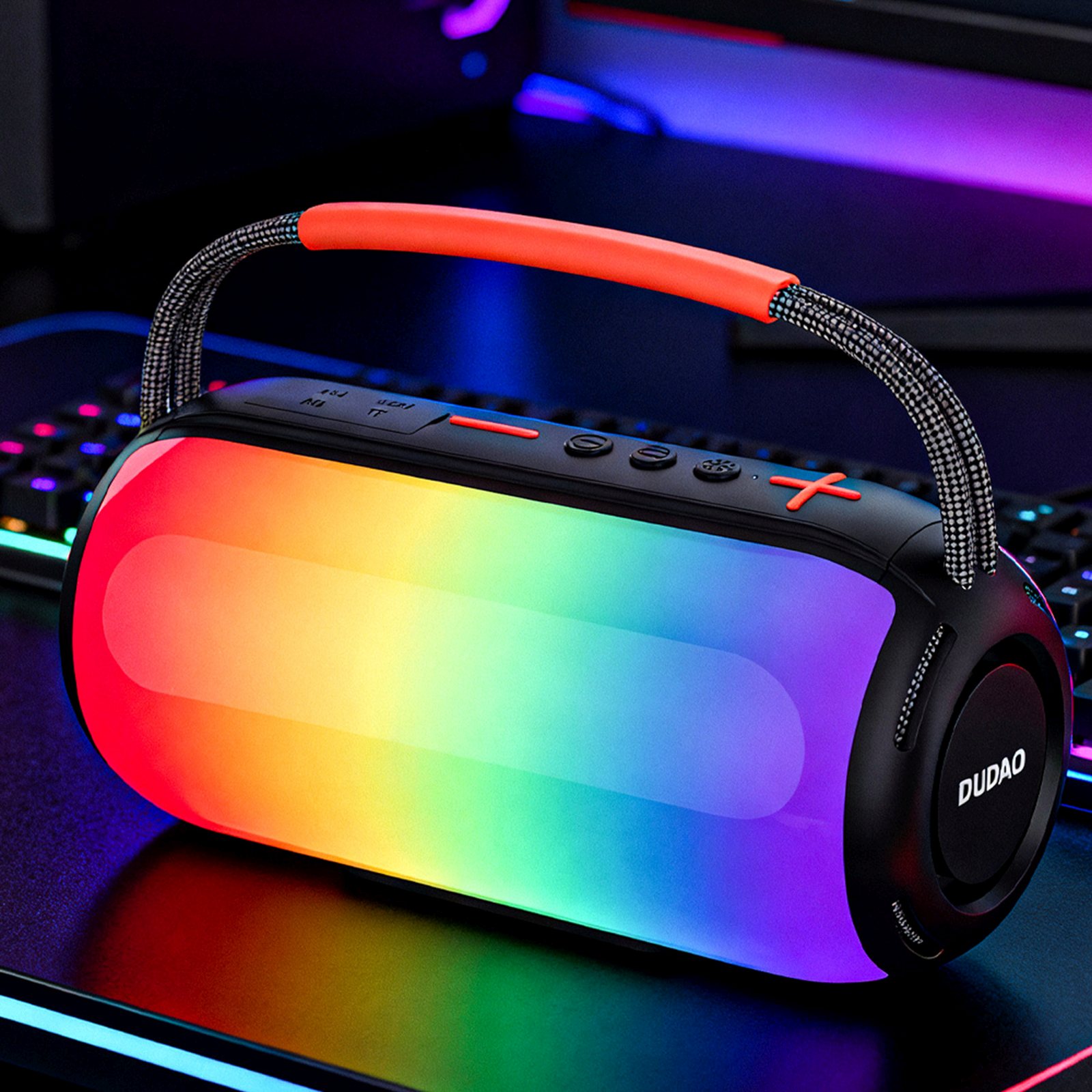 Belaidis Garsiakalbis Su Rgb Apšvietimu Ir Laikikliu, Palaikantis „bluetooth“ – Juodas