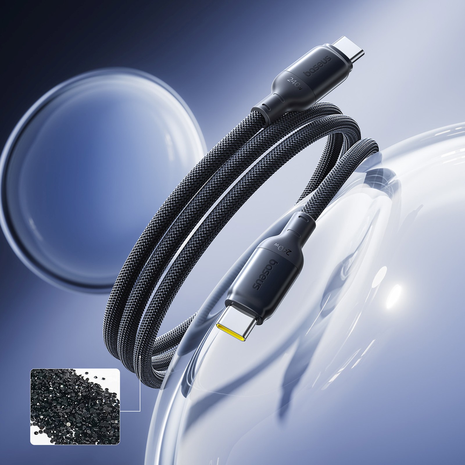 Usb-c Kabelis, 240 W, 2 M – Juodas