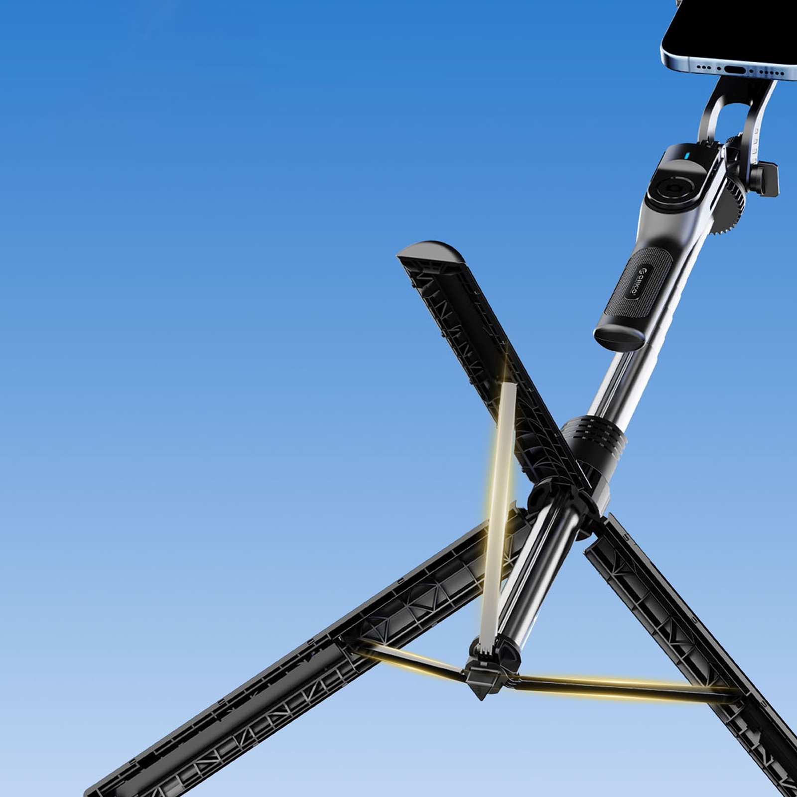 „selfie“ Lazdos Trikojis 1/4'' Telefonui, Kamerai Ar Fotoaparatui Su 360 Laipsnių Pasukimu, „bluetooth“ – Juodas