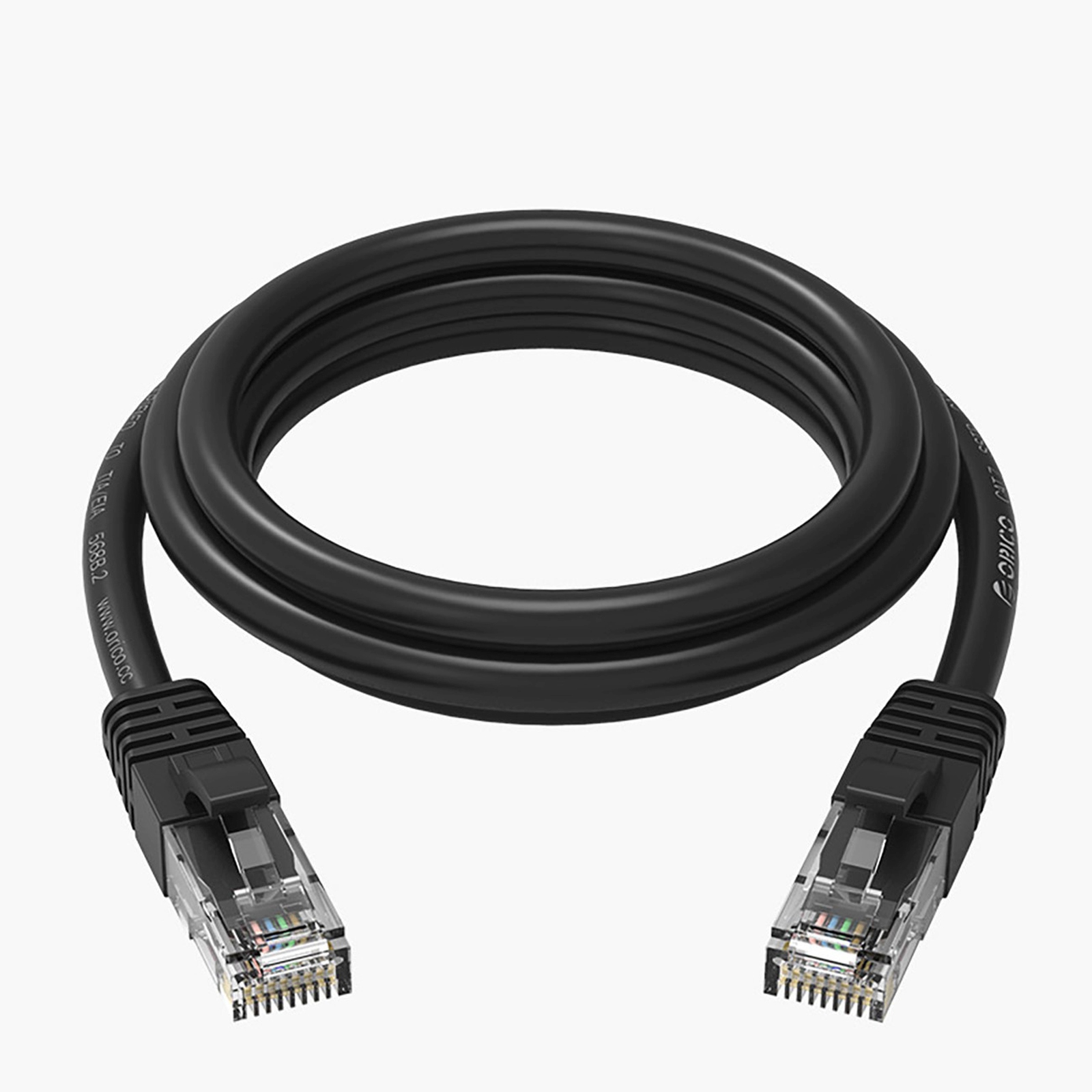 Ethernet Cat6 1000 Mbps Rj45 Internetinis Lan Apvalus 2 M Tinklo Kabelis – Juodas