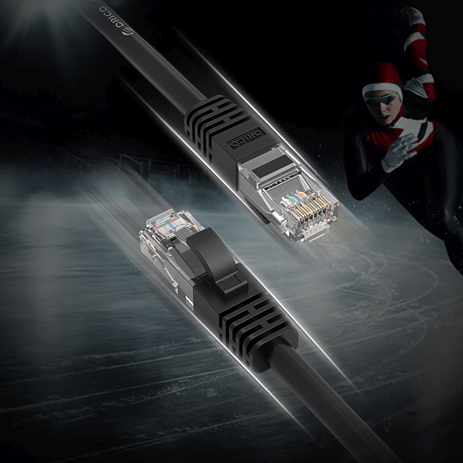 Ethernet Cat6 1000 Mbps Rj45 Internetinis Lan Apvalus Tinklo Kabelis, 40 M – Juodas