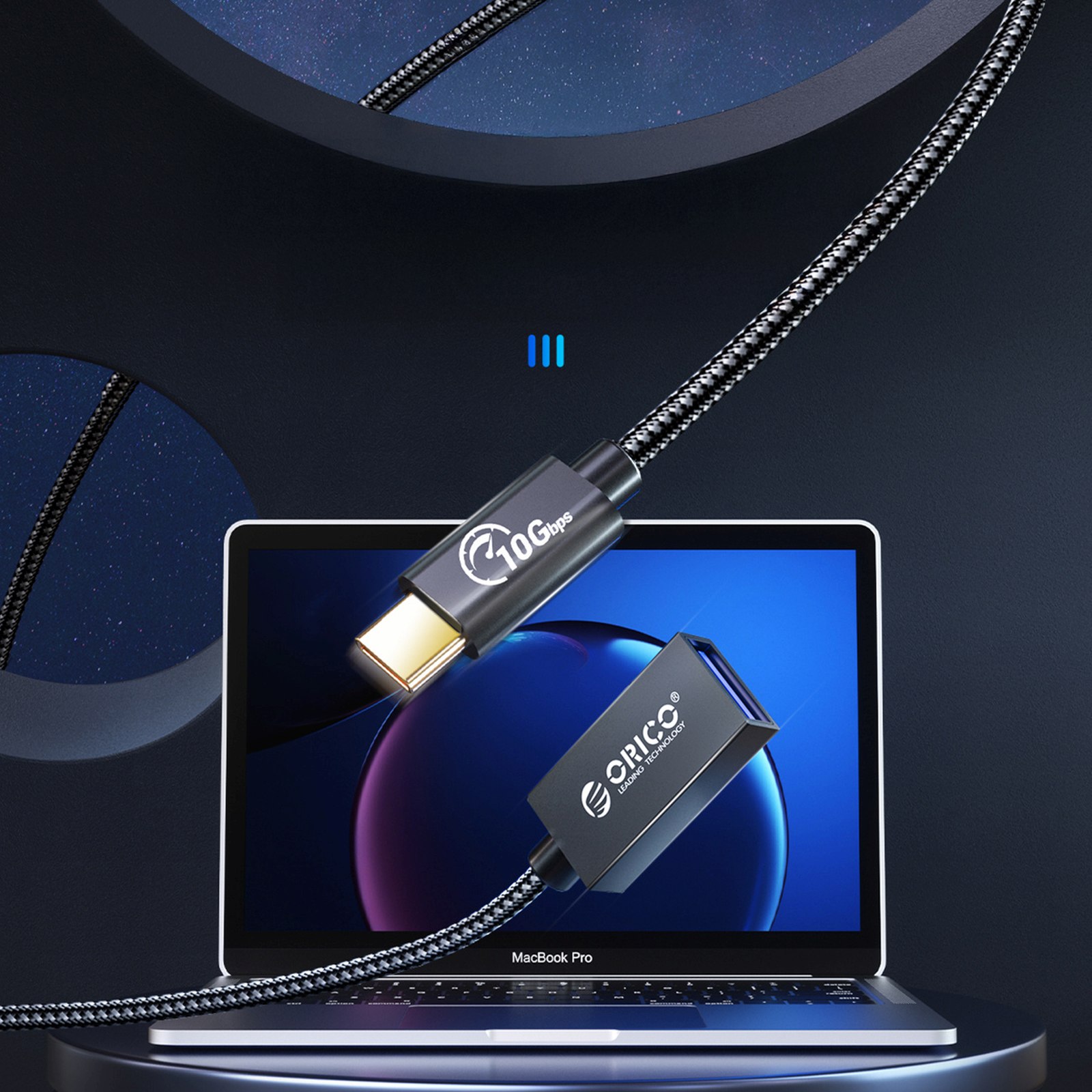 Usb-c – Usb-a 3.1 Gen 2 10 Gbps Otg 1 M Adapteris – Juodas