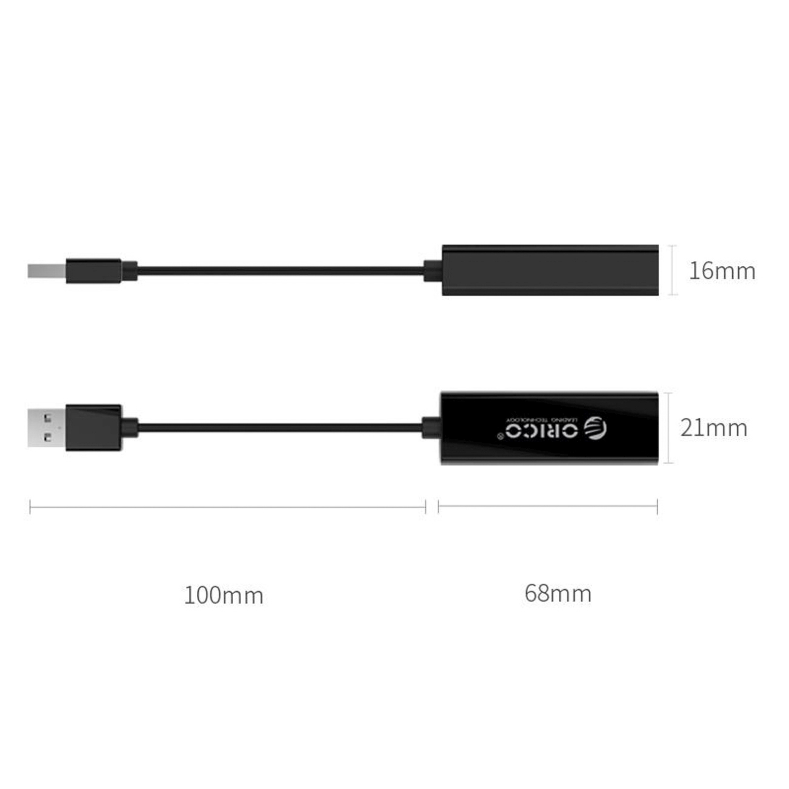 Išorinė Usb-a – Rj45 Tinklo Plokštė, 10/100/1000 Mbps – Juoda
